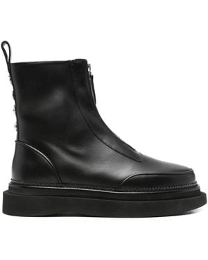 Toga Virilis Zip-front Embellished Boots - Black
