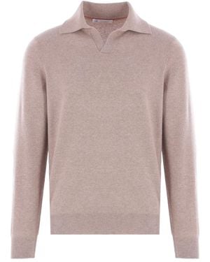 Brunello Cucinelli Polo-Neck Cashmere Jumper - Pink
