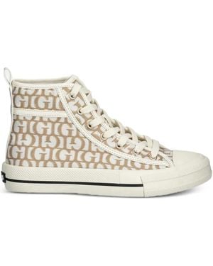 Guess Colyn Monogram High-Top Sneakers - Natural