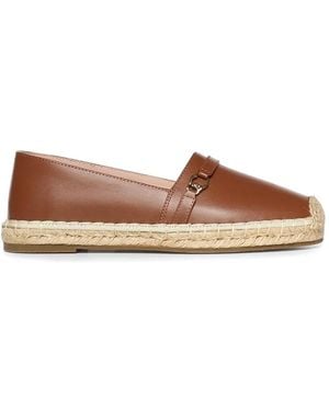 Coccinelle C-Easy Logo-Buckle Leather Espadrilles - Brown