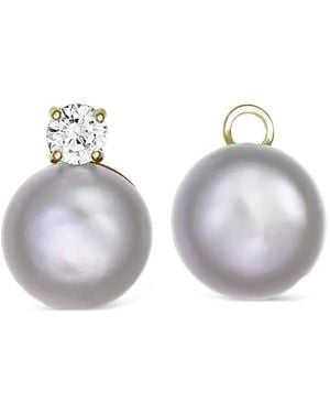 Elle Macpherson Boucles D'Oreilles À Perles Et Diamants - Blanc