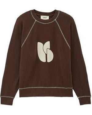 Ba&sh Logo-Patch Raglan-Sleeve Sweat - Marron