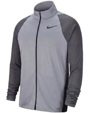 Nike Logo-Print Zip-Up Jacket - Grey