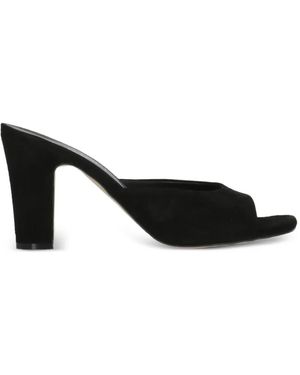 Julie Dee Suede Heeled Sandals - Black