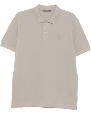 Corneliani Logo-Patch Polo Shirt - Gray