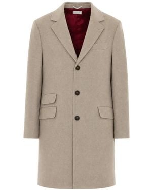 Brunello Cucinelli Cappotto Monopetto Con Revers Classici - Neutro