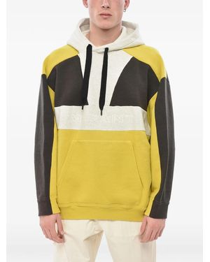 Isabel Marant Color-Block Logo-Embroidered Hoodie - Grey