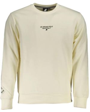U.S. Grand Logo-Embroidered Crew-Neck Sweatshirt - Natural