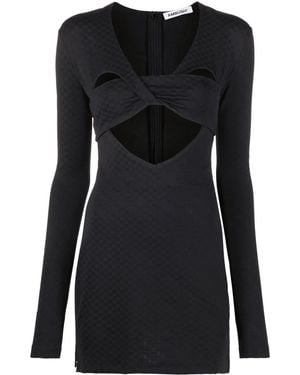 Ambush Monogram Cut-out Mini Dress - Black