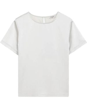Weekend by Maxmara Satin Crew-Neck T-Shirt - White