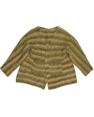 YANGKEHAN Gestreifter Cardigan - Grün