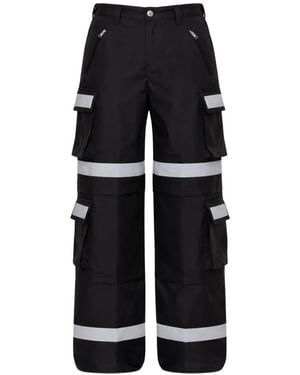 Vetements Stripe-Detail Cargo Trousers - Black