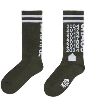 Dover Street Market Logo-Print Ribbed-Trim Socks - Black