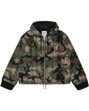 Stussy Quilted Hooded Jacket - Green