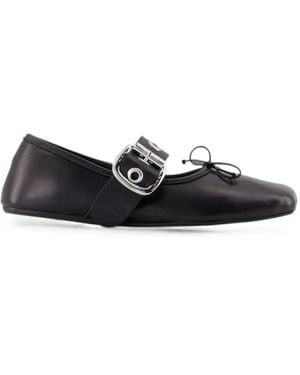 Vivienne Westwood Alice Buckle-Strap Ballet Flats - White