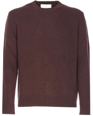 Seven Gauge Crew-Neck Long-Sleeve Sweater - Brown