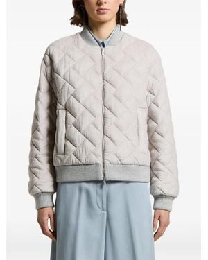 Peserico Quilted Corduroy Bomber Jacket - Gray