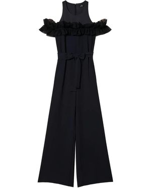 Twinset Ruffle-Detail Wide-Leg Jumpsuit - Black