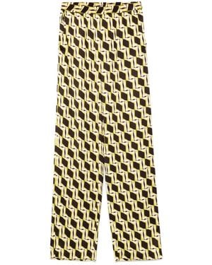 MSGM Pantaloni Con Stampa - Marrone