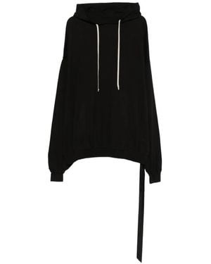 Rick Owens Oversized Hooded Sweatshirt With Drawstring - Black