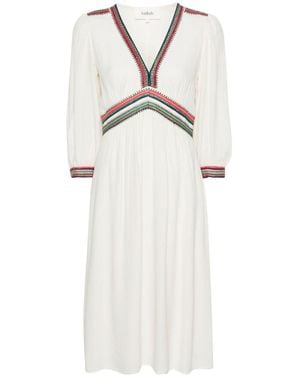 Ba&sh Tanina Embroidered-trim Midi Dress - White