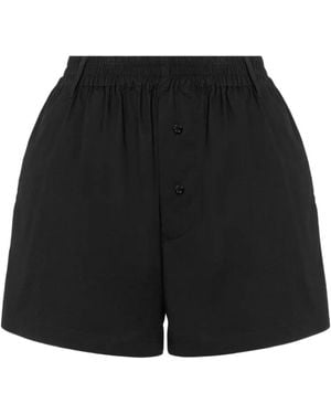 Moschino Button-Fastening Cotton Shorts - Black