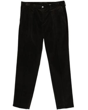 Profuomo Pleated Corduroy Pants - Black