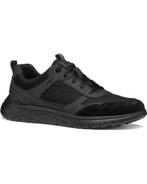 Geox Portello Leather Trainers - Black