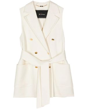 Kiton ダブルブレスト ベスト - ホワイト