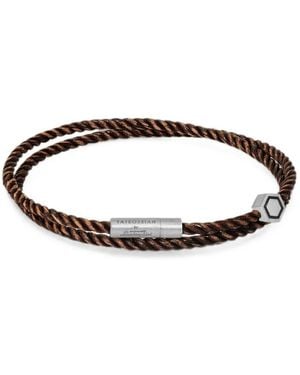 Tateossian Woven Double-Wrap Bracelets - Brown