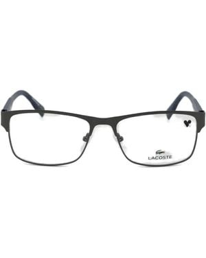 Lacoste Matte-Finish Rectangle-Frame Glasses - Gray