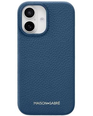 Maison De Sabre Iphone 16 Leather Phone Case - Blue