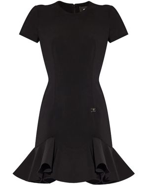 DSquared² Ruffled-Hem Mini Dress - Black