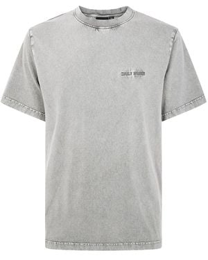 Daily Paper Logo-Embroidered T-Shirt - Grey
