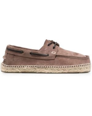 Manebí Lace-Up Suede Espadrilles - Brown