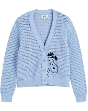 Chinti & Parker Snoopy Crochet Cotton Cardigan - Blue