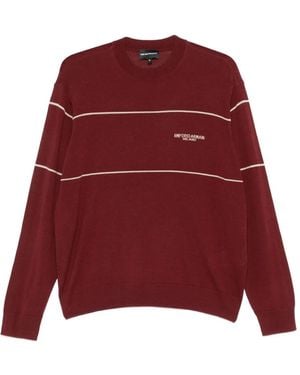 Emporio Armani Striped Jumper - Red