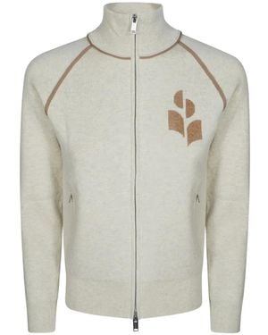 Isabel Marant Cárdigan Con Logo En Intarsia Y Cremallera - Gris