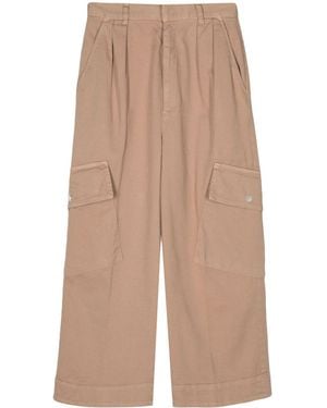 ..,merci Pleat-Detail Cropped Trousers - Natural