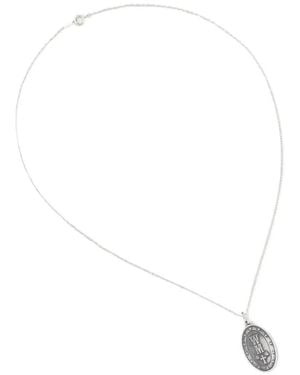 Wacko Maria Oval Pendant Necklace - White