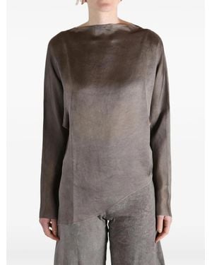 Cortana Asymmetric Long-Sleeve Top - Grey