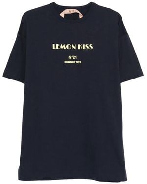 N°21 Short-Sleeve Printed T-Shirt - Blue