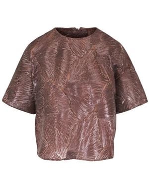 Akris Blusa de encaje - Marrón