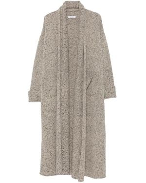 ELY ELY Shawl-Collar Marl-Knit Cardigan - Grey