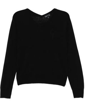 agnès b. V-Neck Jumper - Black