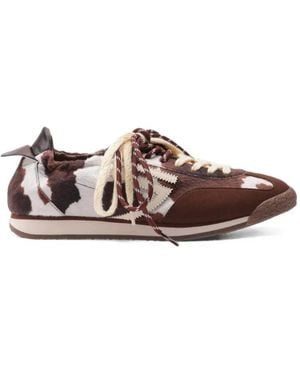 PURAAI Panther Cow-Print Trainers - Brown