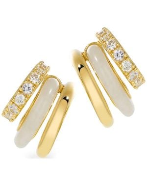 BY PARIAH Pendientes En Oro De 14 Ct Con Diamantes Y Jaspe - Metálico