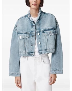AllSaints Sonny Frayed-Detail Denim Jacket - Blue