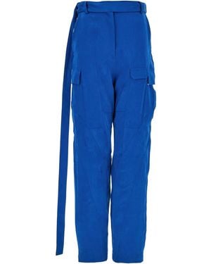 パンツ FERRAGAMO ELECTRIC BLUE CARGO TROUSERS Ferragamo Electric Cargo Trousers in Blue | Lyst
