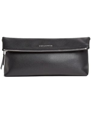 DSquared² レザー クラッチバッグ - グレー